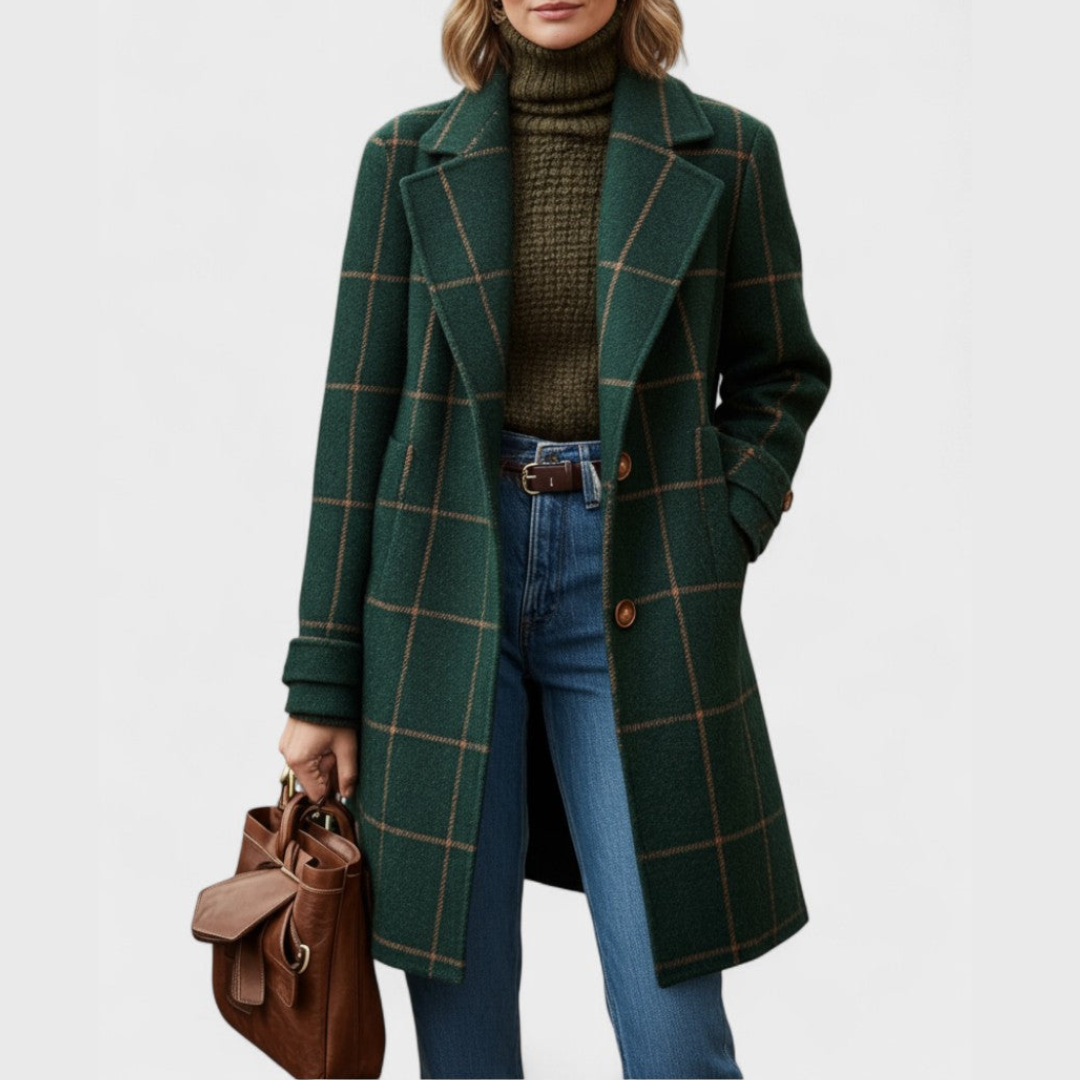 Yrsa™ | Elegant tweedfrakke i ternet mønster